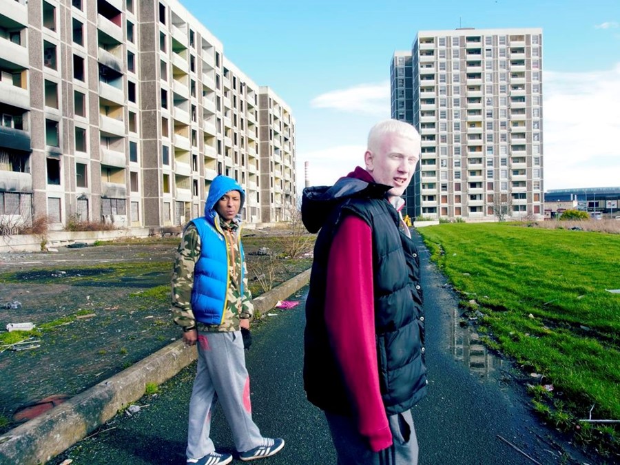 Fifth Element walking through the old Ballymun Tow