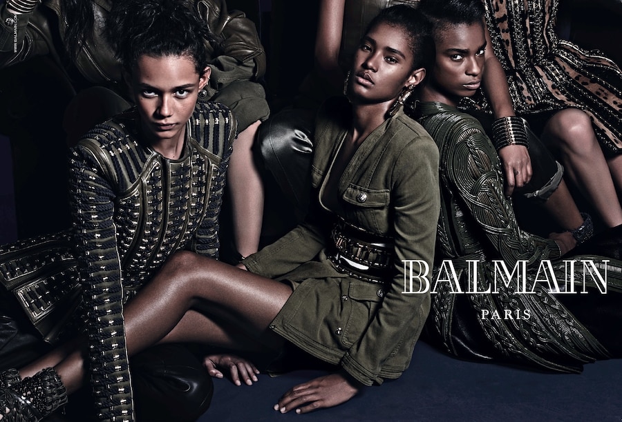 Balmain AW14 campaign Binx Walton Ysaunny Brito Kayla Scott 0