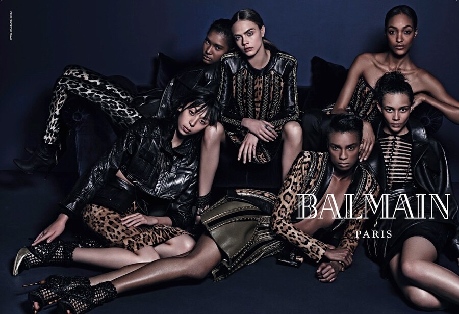 Balmain AW14 campaign Cara Delevingne Binx Jourdan Dunn 2