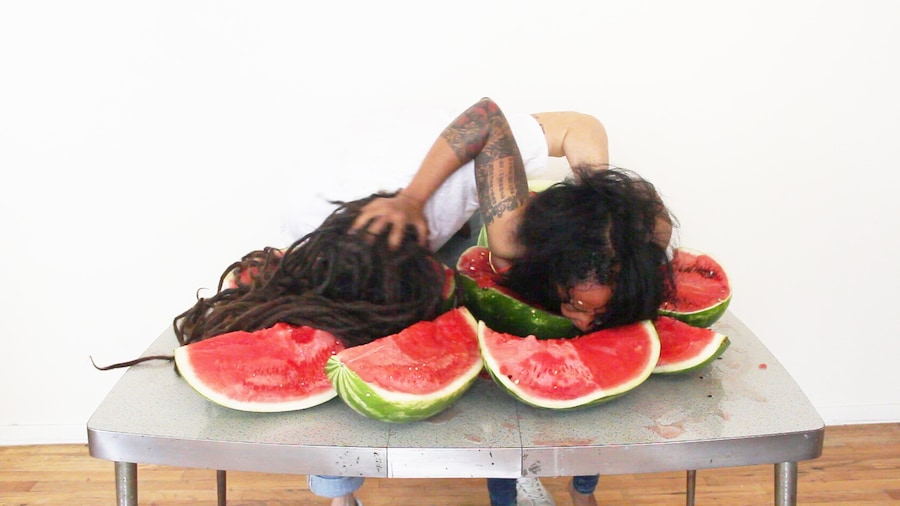 Oasa DuVerney Still from Post-Racial Watermelon Ea