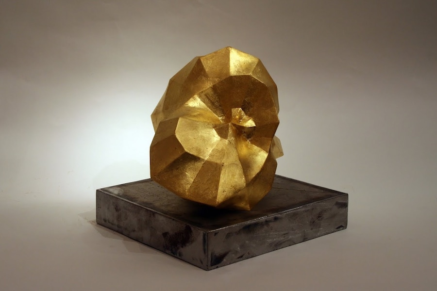 Folding Space (view 2) gold leaf &amp; ceramic 15