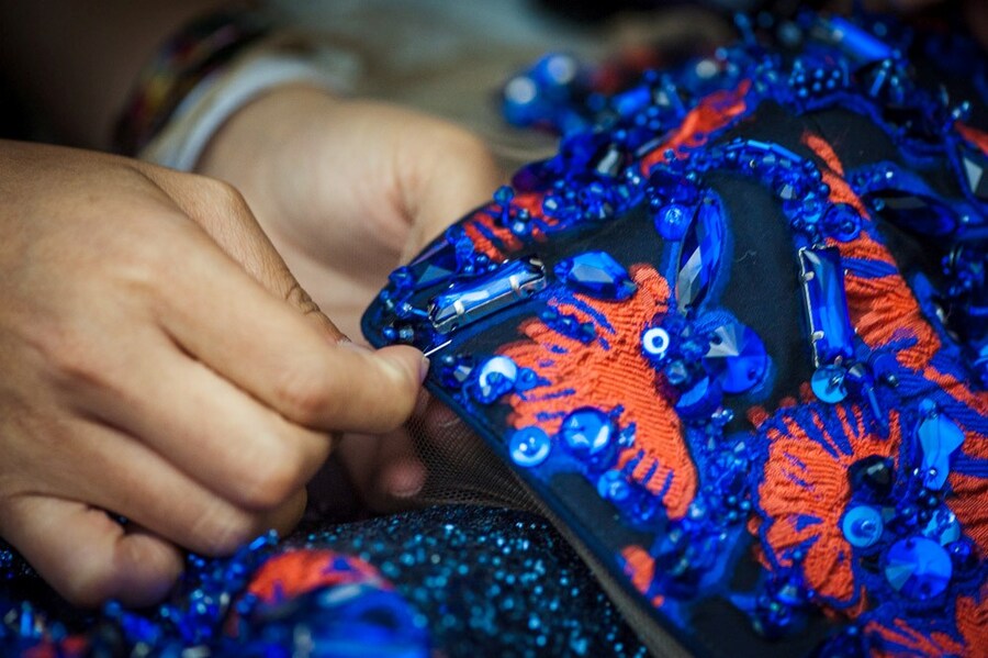 Mary Katrantzou SS15, womenswear, Dazed backstage 4