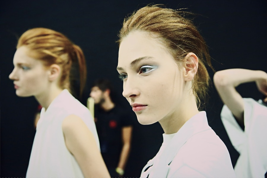 Backstage at Emporio Armani SS15 8