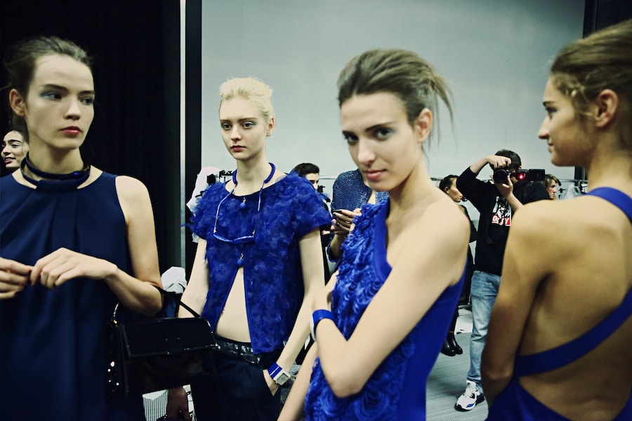 Backstage at Emporio Armani SS15 18