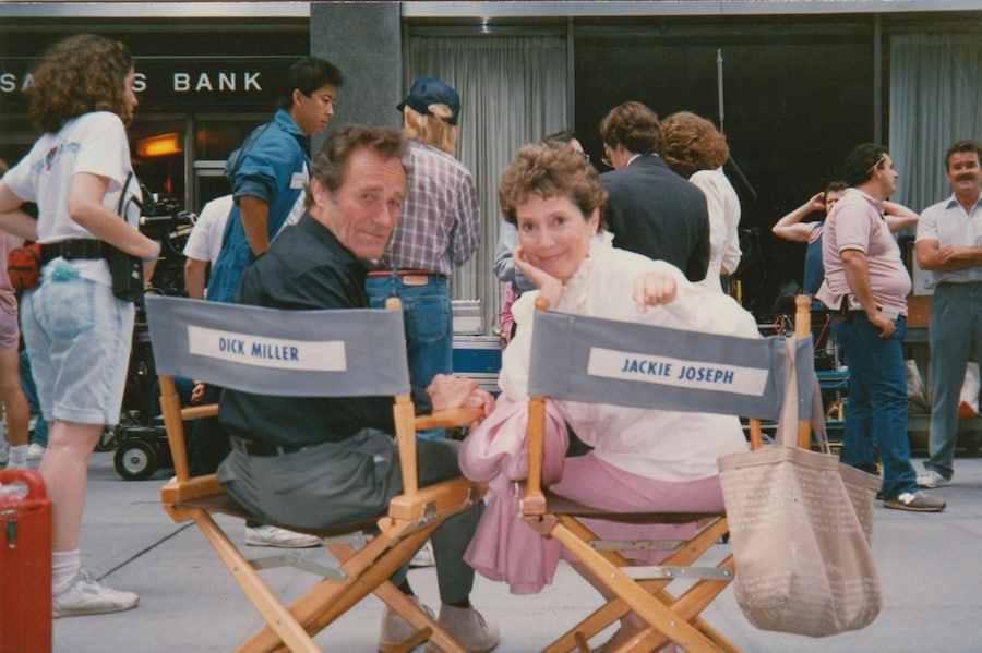 Dick Miller and Jackie Joseph on the set of Gremlins 2 0
