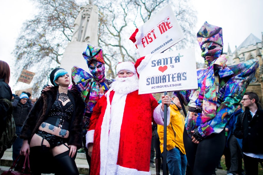 Westminster mass face-sitting UK porn ban protest 7