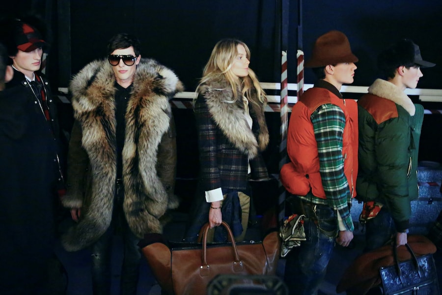 Backstage Dsquared2 menswear cap pink fur aw15 milan 3