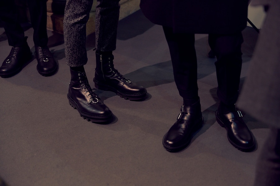 Neil Barrett AW15 backstage menswear Milan leather boots 26