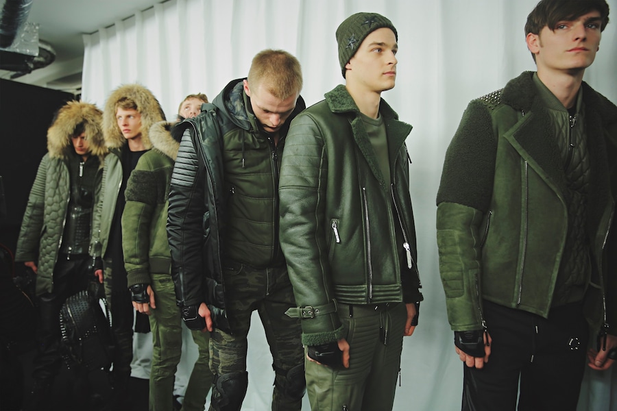 Philipp Plein AW15 Menswear Group Green Fur Biker Jacket 11