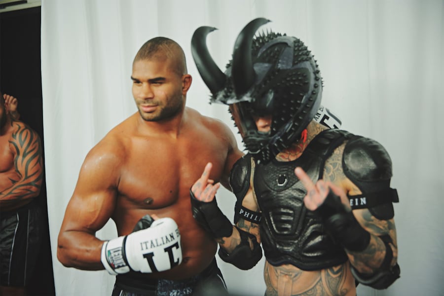 Philipp Plein AW15 Sports Biker Boxer Helmet Horns Spikes 15