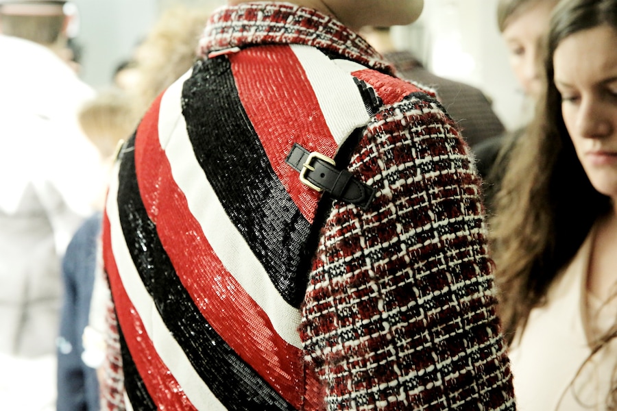 Moncler Gamme Bleu AW15 sequin with buckle, Menswear, Dazed 13