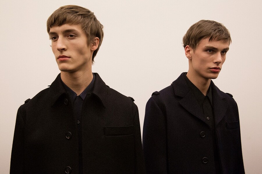 Prada AW15, black coat, Dazed backstage 3