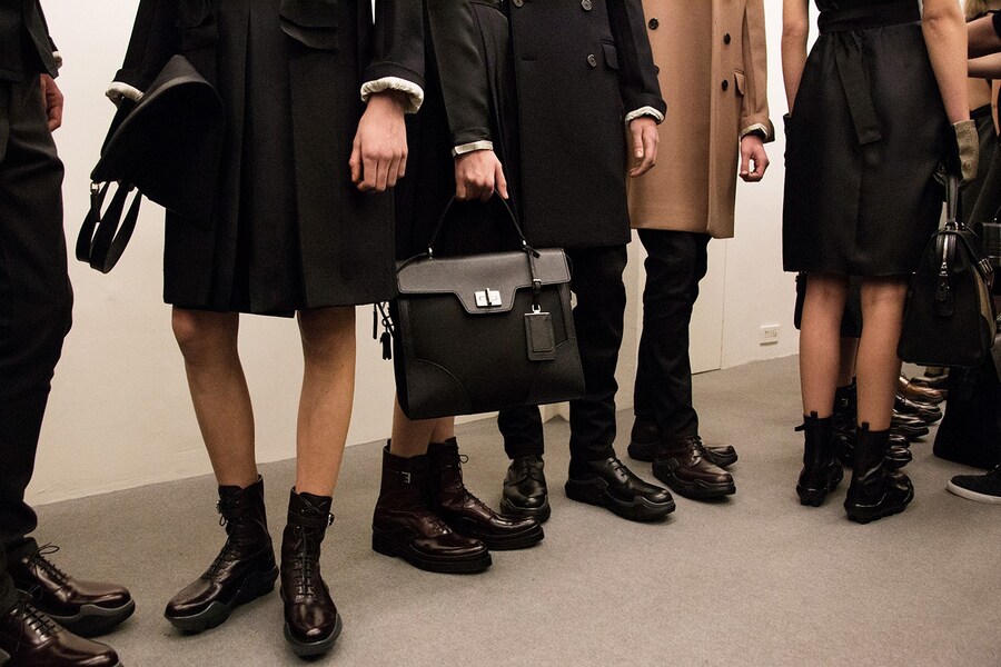 Prada AW15 shoes, Dazed backstage 26