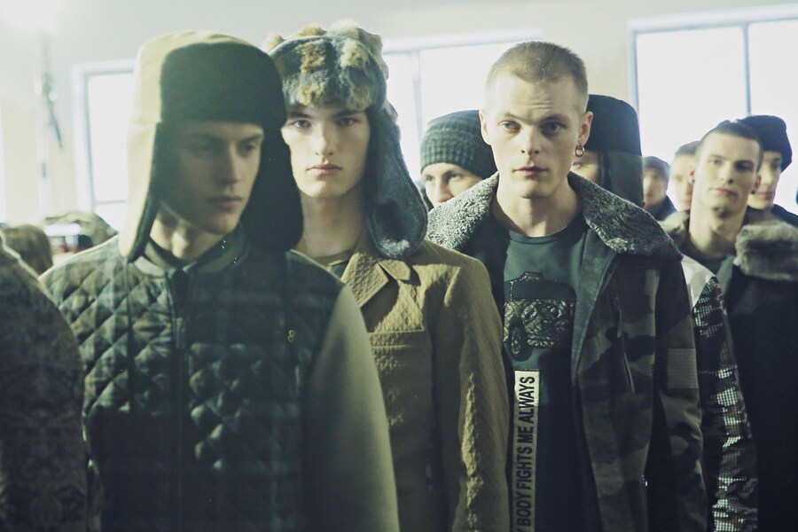 Antonio Marras AW15, camouflage, Mens, Dazed backstage 8