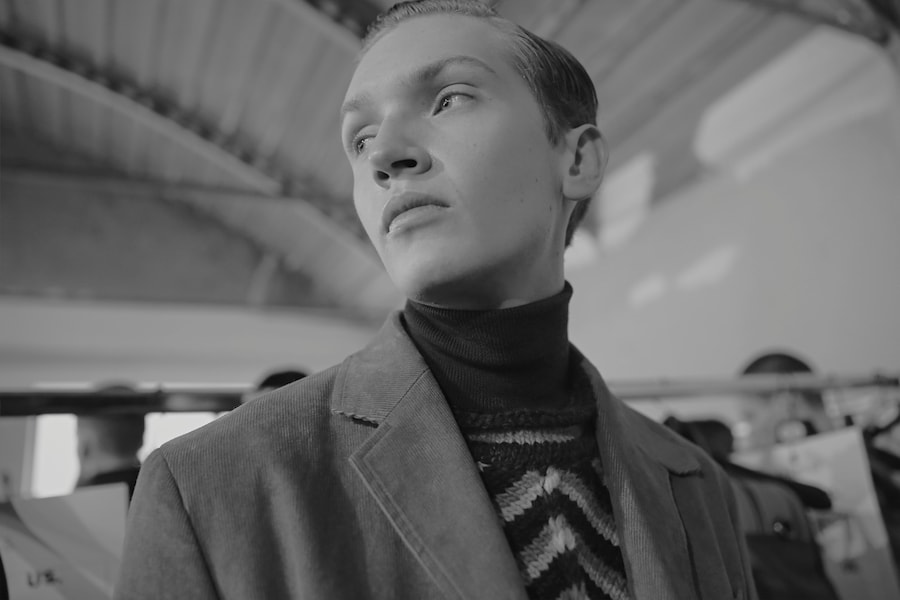 Antonio Marras AW15 polo, patterned, Mens, Dazed backstage 9