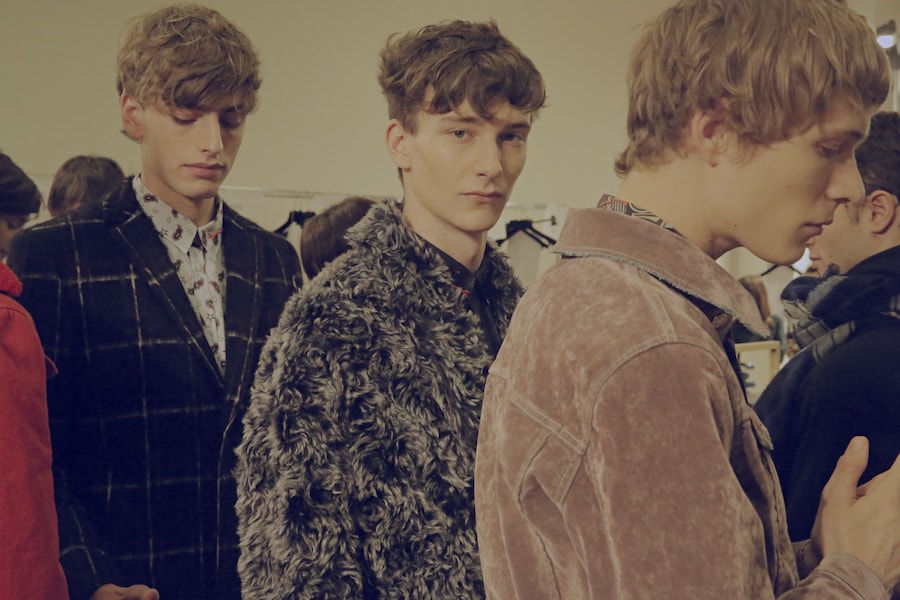 MSGM AW15 pink suede jacket, Menswear, Dazed backstage 17
