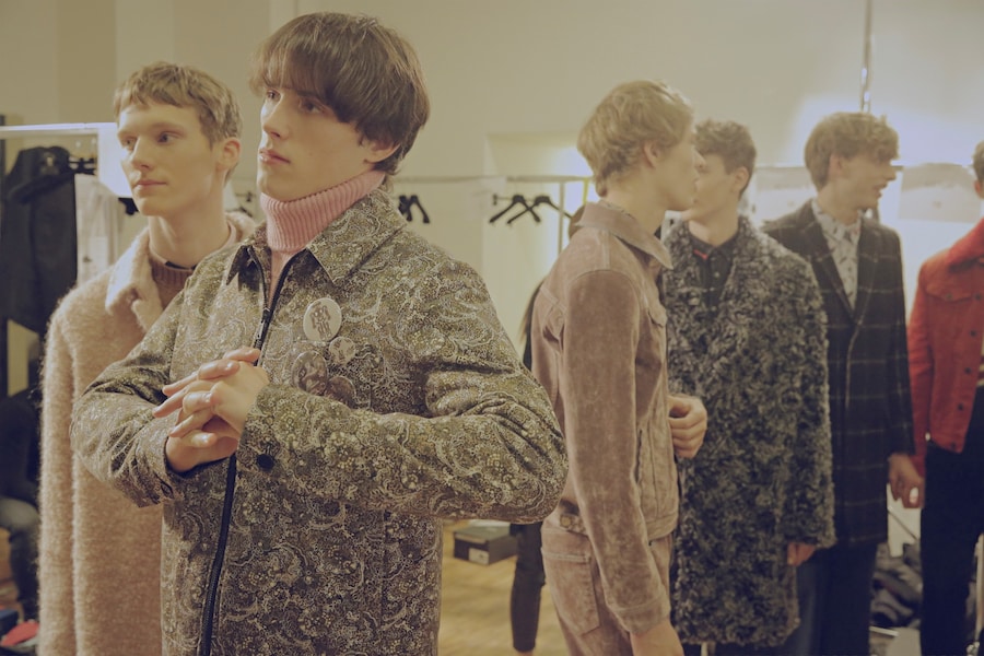 MSGM AW15 printed jacket, pink polo, Mens, Dazed backstage 15