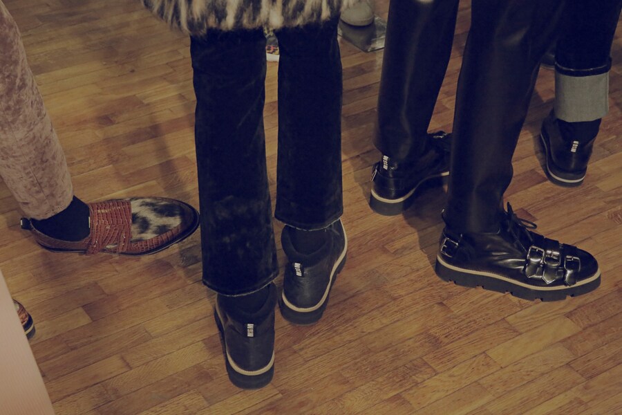 MSGM AW15 buckled and croc shoes, Menswear, Dazed backstage 24