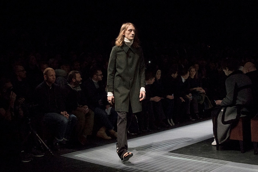 Gucci AW15 dark green coat, Menswear, Dazed backstage 14