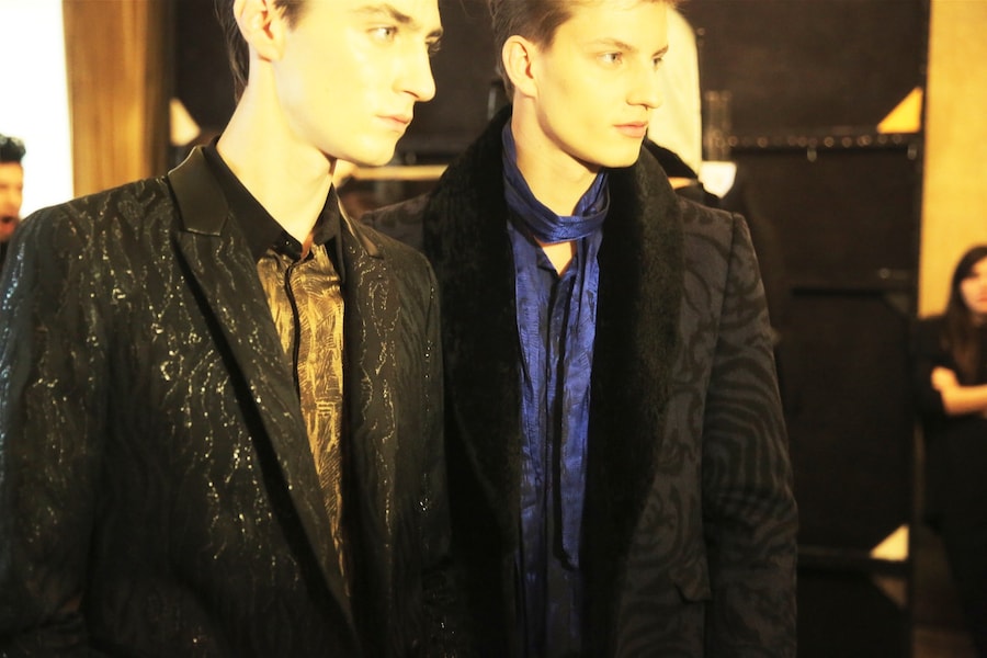 Roberto Cavalli AW15 suits shirts shimmer beige blue 19