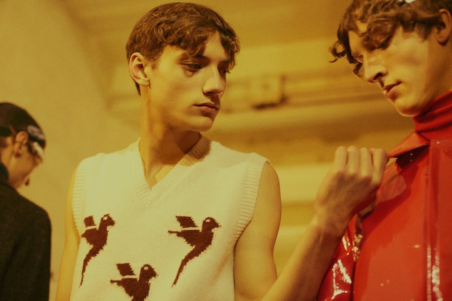 Raf Simons AW15 Mens White Sleeveless Knit Bird Print 6