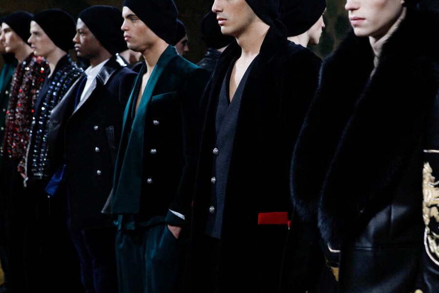 Backstage Balmain AW15 paris group detail jackets velvet 5