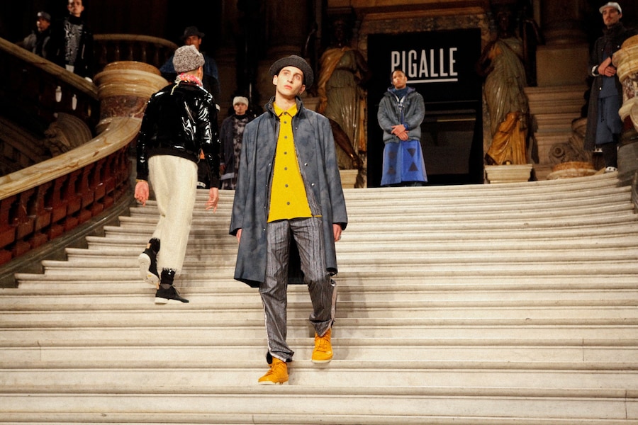 Pigalle AW15 Mens Yellow Collar Shirt Trainers Grey Trousers 20