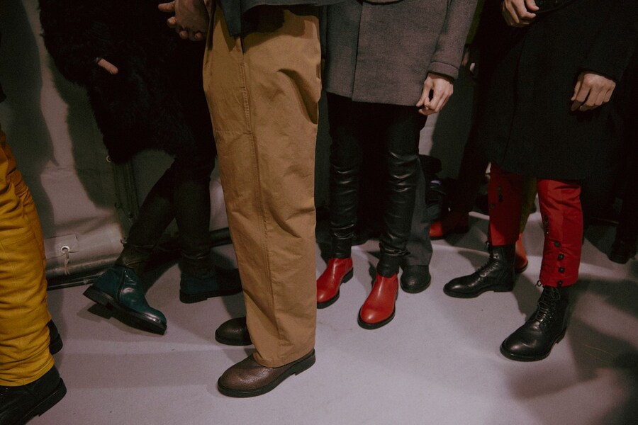 Ann Demeulemeester AW15 Coloured Boots Camel Trousers 18