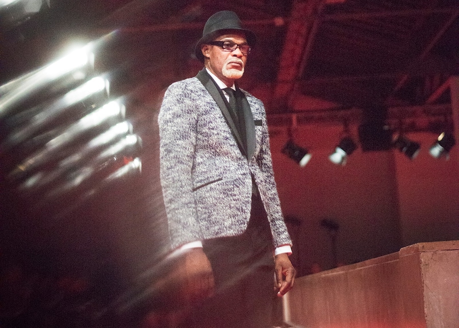 Junya Watanabe AW15 Grey Knit Blazer Fedora Tie White Shirt 12