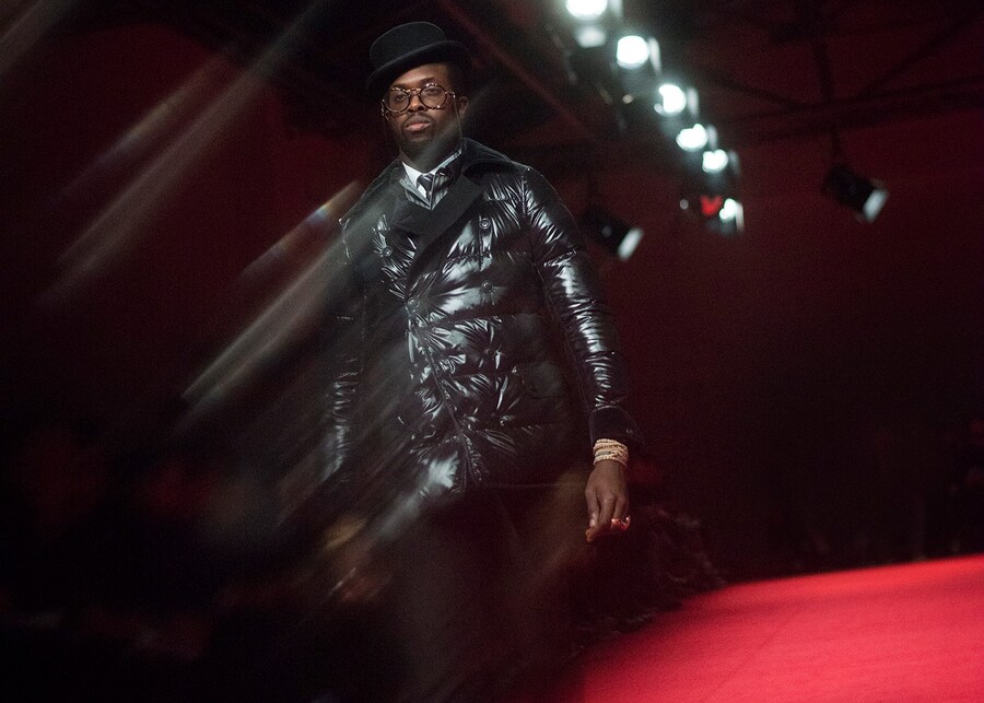 Junya Watanabe AW15 Black Shiny Puffer Jacket Bowler Rings 13