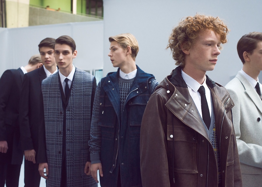Dior Homme AW15 brown leather coat, Menswear Dazed backstage 27