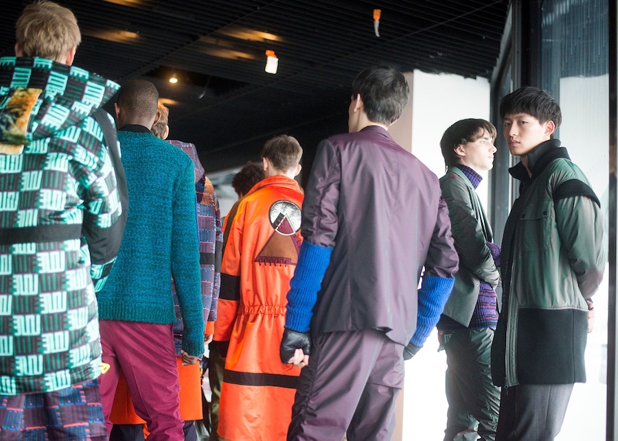 Kenzo AW15 Mens Group Knitwear Orange Purple Suit Prints 30