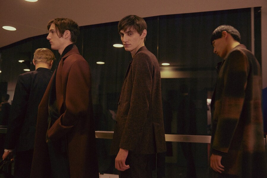 Paul Smith AW15 houndstooth wine jacket black gray wool 4