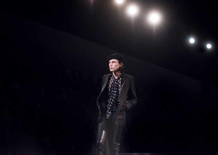  Saint Laurent AW15 Mens Polkadot Shirt Beret Leather 22
