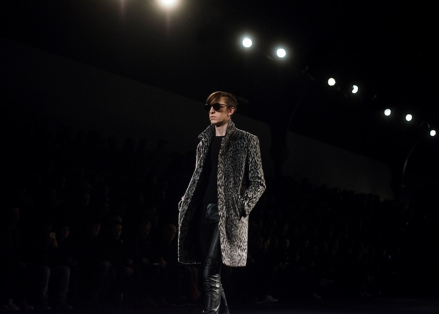  Saint Laurent AW15 Mens Animal Print Jacket Leather 28