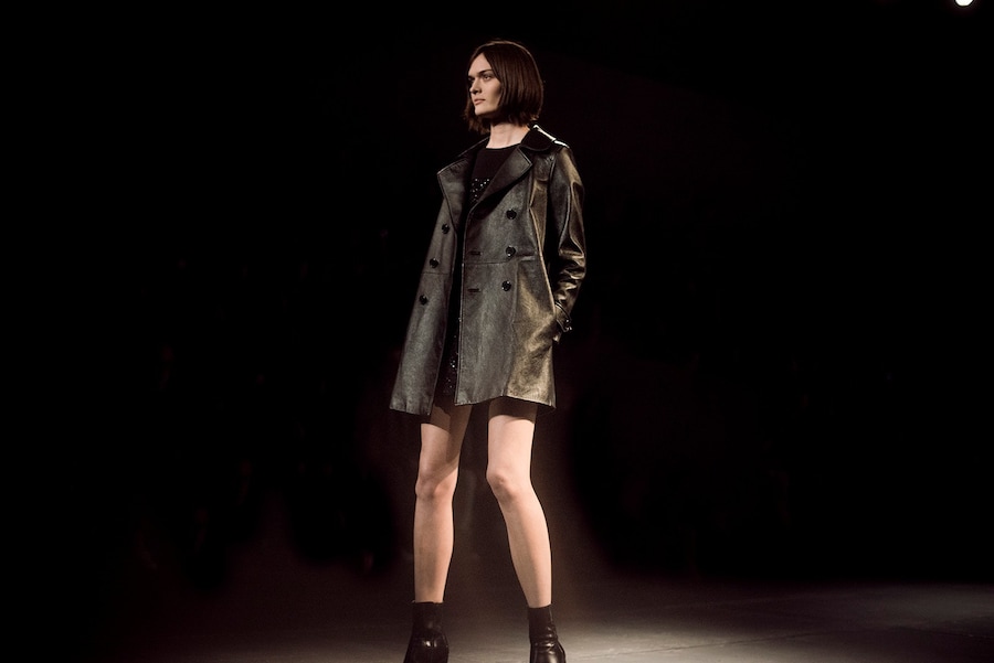  Saint Laurent AW15 Mens Leather Black Double Breasted Coat 25