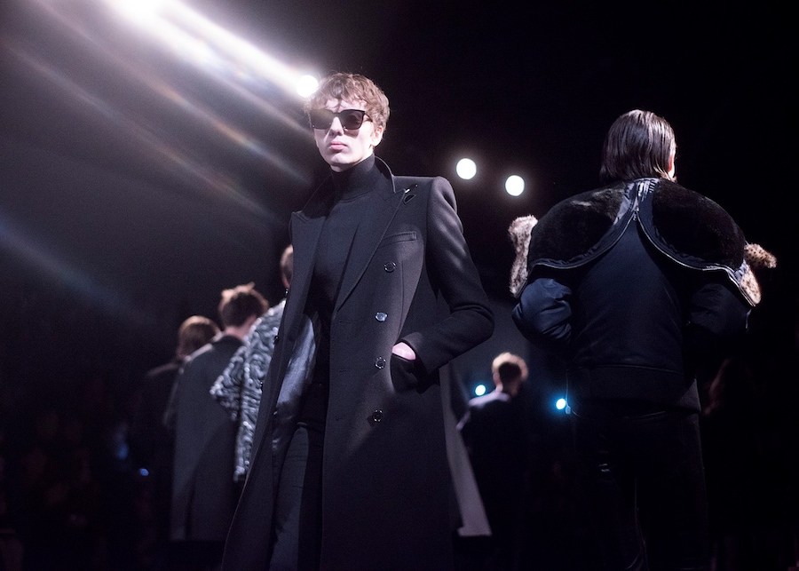  Saint Laurent AW15 Mens Sunglasses Black Coat Turtleneck 32