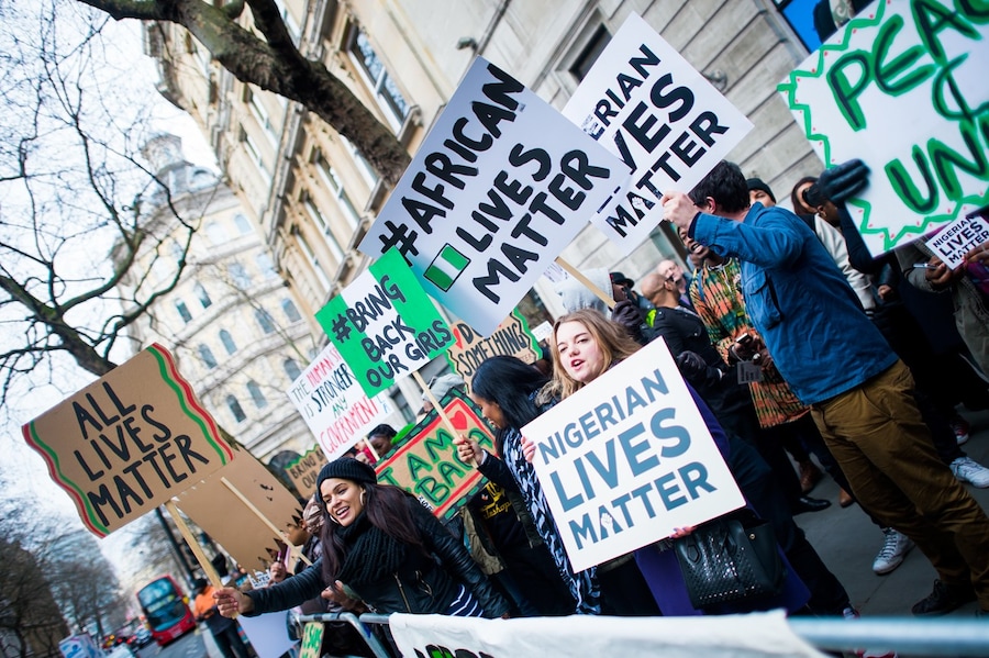 Nigerian Lives Matter Boko Haram protest in London 1