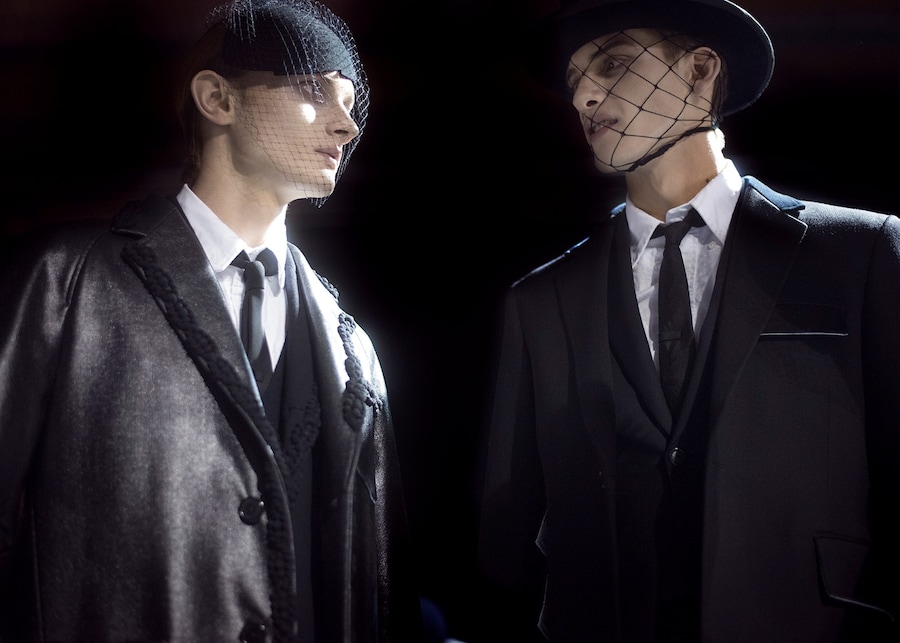 Thom Browne AW15 Mens Embroidered Applique Lapel Netting 12