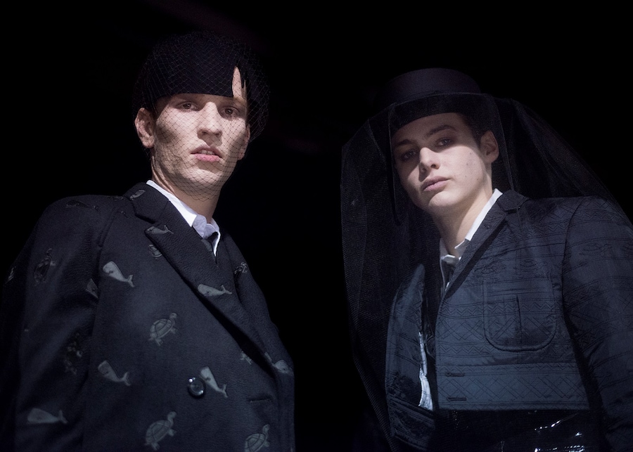 Thom Browne AW15 Mens Wale Turtle Print Veil Netting Top Hat 14