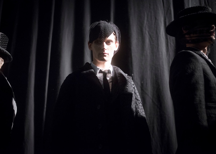 Thom Browne AW15 Mens Textured Netting Black Tie 16
