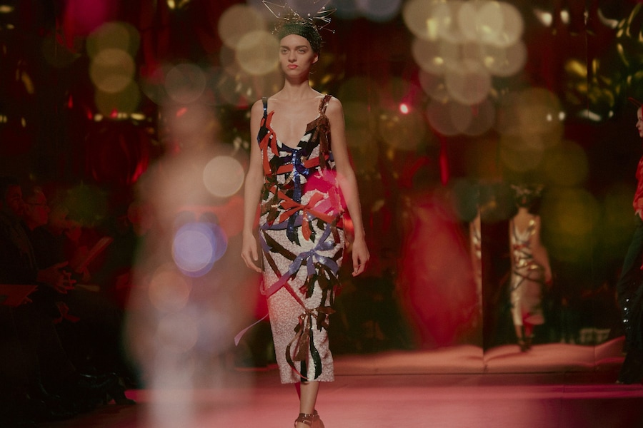 Schiaparelli Haute Couture AW15, ribbon sequin dress, Dazed 7