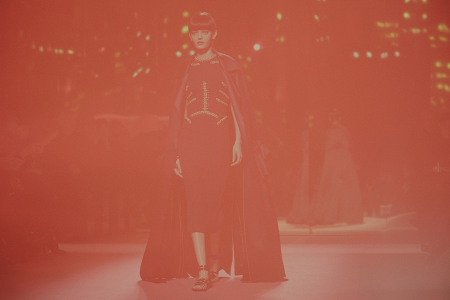 Schiaparelli Haute Couture AW15, black silk coat, Dazed 15