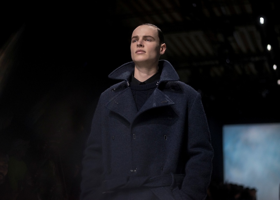 Y-3 AW15 Mens High Collar Double Breasted Navy Coat 22