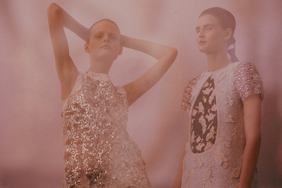 Christian Dior Haute Couture SS15 Metallic Bead Sequin Dress 22