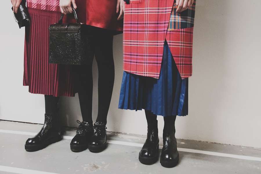 House of Holland AW15 Womenswear Creeper Boots Pleats Tartan 24