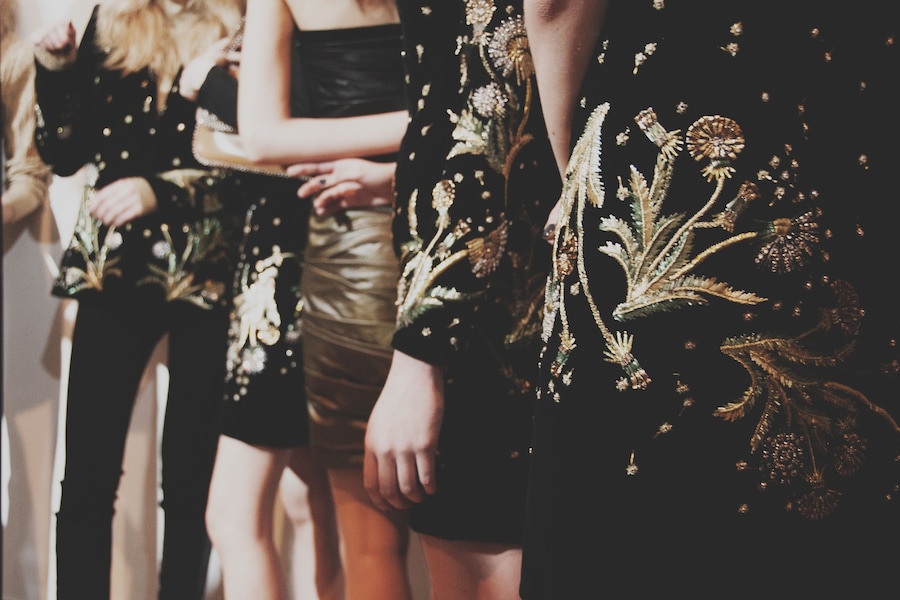 Topshop Unique AW15 Womenswear Dazed backstage gold flower 31