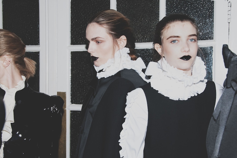 Giles AW15 backstage Dazed London Womenswear ruff victorian 6