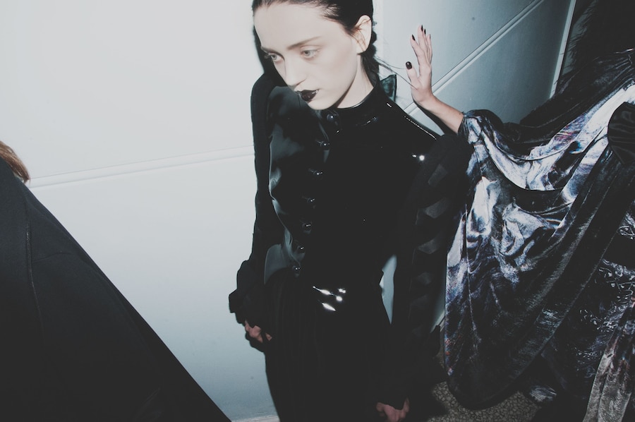 Giles AW15 backstage Dazed London Womenswear latex goth 20