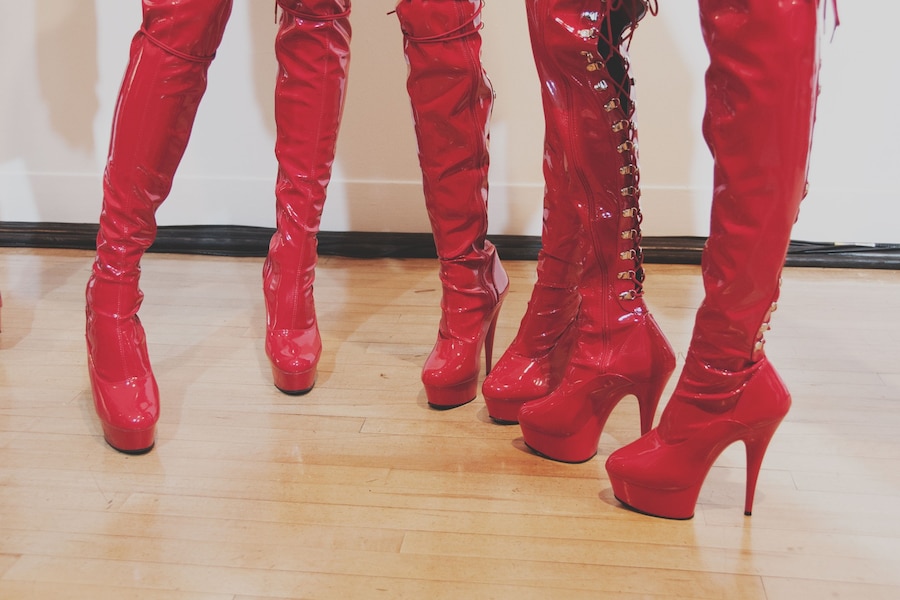 Ashish AW15 backstage Dazed womenswear red gogo boots shoes 18